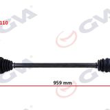Gva 4490110 959 mm Vectra B 1.6İ Abs'li Sağ Komple Aks