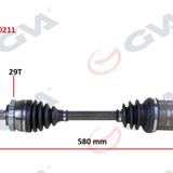 Gva 4490211 580 mm Corsa C Combo 1.3 CDTI 29 Dişli Abs'li Sol Komple Aks