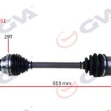 Gva 4491051 613 mm Accent Admire 1.3 29 Diş Abs'li Sağ Komple Aks