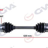 Gva 4491053 620 mm Accent Admire 1.5 Abs'li 44 Diş Sağ Komple Aks