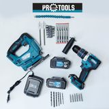 Gvn Protools Profesyonel 2'Li Akülü Set | 13Mm Vidalama + Dekupaj Testere | 2 Adet 48 V Batarya|36 Parça Uç Setli