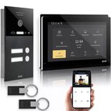 Gvs - 2 Aileli Evler İçin Kapı Açıcı (Rfıd), Hd Kamera, 2X10 İnç Monitör Ve Uygulama İçeren Ip Görüntülü Kapı İnterkom Sistemi - Kamera Ve İnterkomlu Akıllı Görüntülü Kapı Zili (Avs5540u)