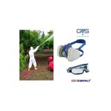 GVS ABEK1P3 Tarım İlaçlama (Pestisit) Yarım Yüz Gaz Maskesi (Filtre İle Birlikte)+Goggle Gözlük