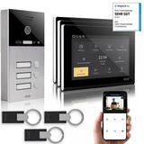 Gvs - Ip Görüntülü Kapı İnterkom Sistemi 3 Aile Evi, Kapı Açıcı (Rfıd), Hd Kamera, 3X 7 İnç Monitör Ve Uygulama - Kamera Ve İnterkomlu Akıllı Görüntülü Kapı Zili (Avs4091a)