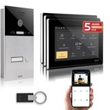 Gvs - Kapı Açıcı, Rfıd Erişimi, Hd Kamera, 3X 7 İnç Monitör Ve Uygulamalı Ip Görüntülü Kapı İnterkom Sistemi - 1 Aile Evi İçin Kameralı Ve İnterkomlu Akıllı Görüntülü Kapı Zili (Avs4086u)