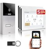 Gvs - Kapı Açıcı, Rfıd Erişimi, Hd Kamera, 3X 7 İnç Monitör Ve Uygulamalı Ip Görüntülü Kapı İnterkom Sistemi - 1 Aile Evi İçin Kameralı Ve İnterkomlu Akıllı Görüntülü Kapı Zili (Avs4455a)