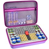 GWCASE Pil Düzenleyici Saklama Tutucu, Pil Test Cihazı Denetleyicili Piller Saklama Kabı Kutusu AA AAA 9V C D Lityum 3V LR44 CR2016 CR1632 CR2032 CR2025 için uygundur (Kılıf Piller İçermez)-Mor