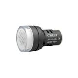 Gwest 22-110V-B 110V 22 mm Beyaz Led'li Sinyal Lambası