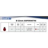 GWEST 22 mm Kırmızı 100A Ampermetre
