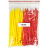 GWEST Plastik Kablo BAĞI-SARI+KIRMIZI-2,5X100MM-CIRT Kelepçe (100 Adet)