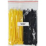 GWEST Plastik Kablo Bağı -SARI+SIYAH-2,5MMX100MM-CIRT KELEPÇE(100 Adet)