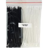 GWEST Plastik Kablo BAĞI-SIYAH+BEYAZ-2,5MMX100MM-CIRT KELEPÇE(100 Adet)