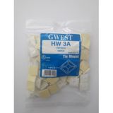 Gwest Yapışkan Kroşe 19X19 100Adet Yapışkanlı Kablo Bağı Tutucu