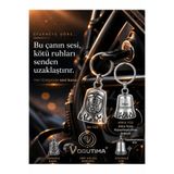 GWOMA Çelik Motosiklet Anahtarlığı - Kişiselleşen Şans Çanı Guardian Bell Muhafız Melek Kanadı Model Koruyucu Luck Bell