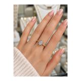 GWOMA Kadın 925 Ayar Gümüş Yüzük – Oval Zirkon Taşlı Vintage Gold Rhodium Kaplama Evlilik Teklifi Sevgiliye Eşe Hediye