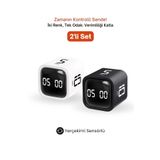 GWORKE GT-1 İkili Set | Pomodoro Zamanlayıcı Küp | Flip Timer | Öğrenci Ders Çalışma Saati - Siyah & Beyaz