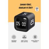GWORKE GT-1 Pomodoro Zamanlayıcı Küp | Flip Timer | Öğrenci Ders Çalışma Saati, Mutfak Kronometresi - Siyah