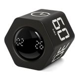 GWORKE GT-2 Hexagon Zamanlayıcı, Flip Timer, Öğrenci Ders Çalışma Saati, Sınav Kronometresi, Mutfak (Siyah)