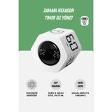 GWORKE GT-2 Hexagon Zamanlayıcı, Flip Timer, Öğrenci Ders Çalışma Saati, Sınav Kronometresi, Mutfak