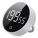 GWORKE RT-1 Mıknatıslı Rotary Zamanlayıcı 0-199 İleri Geri Sayım Kronometre, Ayaklı Stand, LED Ekran, USB-C Şarjlı, Pomodoro & Mutfak Timer (Beyaz)