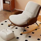 Gy Atelier Ayak Tabureli Rahat Sallanan Sandalye - Oturma Odası, Yatak Odası Veya Balkon Için Ergonomik Yatar Koltuk - Arkalıklı Mükemmel Dinlenme Sandalyesi, Üstün Konfor Için Ideal Şezlong - Acı Kahverengi