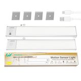 GY Dolap Işığı 23cm, İç Mekan Hareket Sensörlü Işığı 6500K Soğuk Beyaz, 120 Lümen Kısılabilir, 1100mAh Dolap için Şarj Edilebilir LED Lamba, Mutfak Aydınlatma, Merdiven Gece Lambası 2 Adet