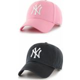 Gyess Moda Spor Ny Şapka Unisex 2'Li Pembe Ve Siyah Takım Arkası Cırtlı Ayarlanabilir