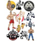 Gym Fitness Sticker Set 15 Parça Telefon, Tablet, Defter, Laptop Sticker