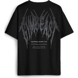 Gym Gothic Typo Gymbeast Spor Fitness Beast Baskılı Oversize T-Shirt Gotik Yazı Siyah Tişört - XL