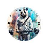 Gym Vücut Çalışan Panda Sessiz Duvar Saati Çok Renkli
