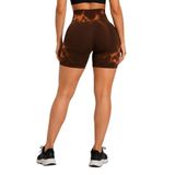 Gymhams Batik Marble Biker Boy Şort (Batik-Kahve-Turuncu, S/M)