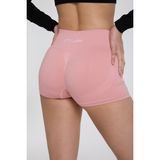 Gymhams Drop Mini Shorts Kalça Büzgülü Süper Mini Şort – Push-Up Etkili Toparlayıcı & Şekillendirici - 6B3-Pembe