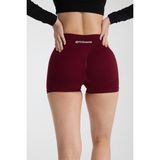 Gymhams Drop Mini Shorts Kalça Büzgülü Süper Mini Şort – Push-Up Etkili Toparlayıcı & Şekillendirici - 6YF-Bordo