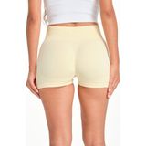 Gymhams Drop Mini Shorts Kalça Büzgülü Süper Mini Şort – Push-Up Etkili Toparlayıcı & Şekillendirici - XS - Sarı