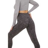 Gymhams Granit Gri Kalçası Büzgülü Push Up Kalça Şekillendirici Toparlayıcı Spor Fitness Tayt Seamless Tayt - Gri - Gri