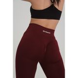 Gymhams Kalçası Büzgülü Push Up Kalça Şekillendirici Tayt Seamless Fitnes bordo