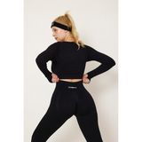 Gymhams Kalçası Büzgülü Push Up Kalça Şekillendirici Tayt Seamless Fitness Yoga Yüksek Bel Spor Tayt - Siyah