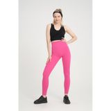 Gymhams Neon Pembe Kalçası Büzgülü Kalça Şekillendirici Push Up Yüksek Bel Spor Tayt Pembe
