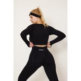 Gymhams Siyah Kalçası Büzgülü Push Up Kalça Şekillendirici Tayt Seamless F