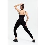 Gymhams Siyah Kalçası Büzgülü ve Ekstra Push Up Seamless Yüksek Bel Kalça Şekillendirici Tayt