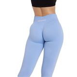 GYMHAMS Yüksek Bel Kalça Şekillendirici Spor Tayt, Push Up Etkili, Büzgülü Tasarım, Bordo (Bebek-Mavi, L)