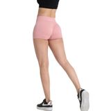 GYMHAMS Yüksek Bel Kalça Şekillendirici Spor Tayt, Push Up Etkili, Büzgülü Tasarım, Bordo (Mini-pembe, L)