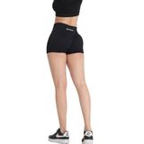 GYMHAMS Yüksek Bel Kalça Şekillendirici Spor Tayt, Push Up Etkili, Büzgülü Tasarım, Bordo (mini-siyah, S)