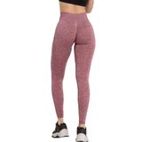GYMHAMS Yüksek Bel Kalça Şekillendirici Spor Tayt, Push Up Etkili, Büzgülü Tasarım, Bordo (Mürdüm-Kırçılı, L)
