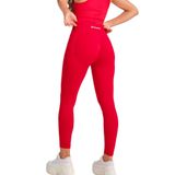 GYMHAMS Yüksek Bel Kalça Şekillendirici Spor Tayt, Push Up Etkili, Büzgülü Tasarım, Bordo (Mürdüm-Kırçılı, XS) (kırmızı, M/L)