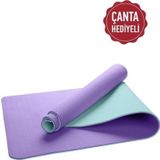 Gymo Ekolojik 6mm TPE Yoga Matı Pilates Minderi Lila Nane Yeşili