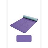 Gymo Hizalamalı 6mm TPE Yoga Matı Pilates Minderi Diz Dirsek Koruyucu Matlı Set Lila Nane Yeşili