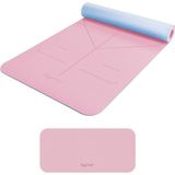 Gymo Hizalamalı 6mm TPE Yoga Matı Pilates Minderi Diz Dirsek Koruyucu Matlı Set Pembe