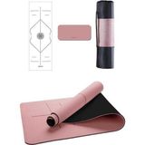 Gymo Hizalamalı 6mm TPE Yoga Matı Pilates Minderi Diz Dirsek Koruyucu Matlı Set Scarlet