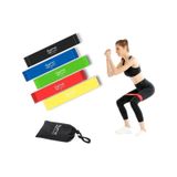 Gymo Pro Series Çantalı Direnç Bandı Fitness Pilates Esnetme Lastiği 5'li Set Gökkuşağı